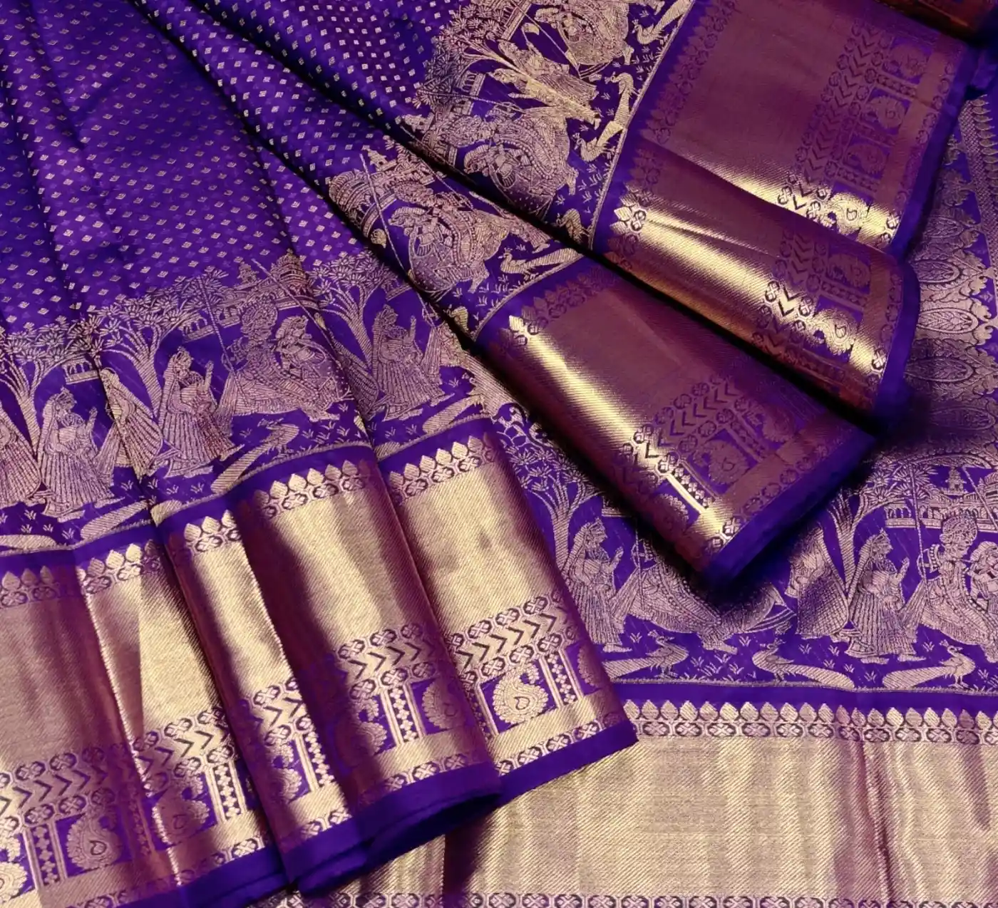 Elora Purple Woven Soft Silk Banarasi Saree